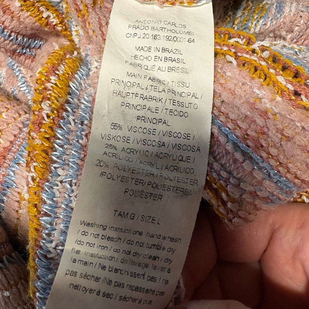 Cecilia Prado Anthropologie sweater knit pastel puff balloon sleeve mock neck - Picture 6 of 7